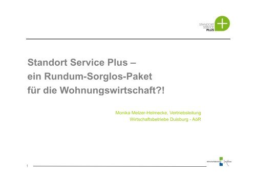 Standort Service Plus – ein Rundum-Sorglos-Paket für die - ANS eV