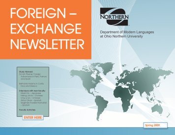 FOREIGN – EXCHANGE NEWSLETTER - Ohio Northern University