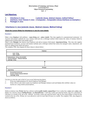 Lab4 - Computer Science & Information Systems. BITS, Pilani