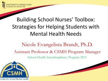 Building School Nurses' Toolbox - Center for School Mental Health ...