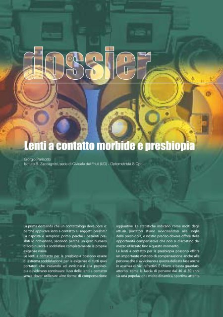 lenti a contatto morbide e presbiopia.pdf - Professional Optometry