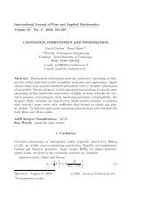 CAVITATION, INDENTATION AND PENETRATION