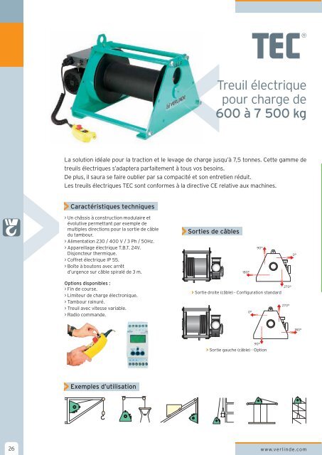 Palans et treuils électriques Palans et treuils ... - ateliers Mathieu