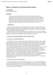 History of plasticity and metal forming analysis