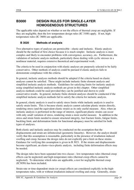 iter structural design criteria for in-vessel components (sdc-ic)