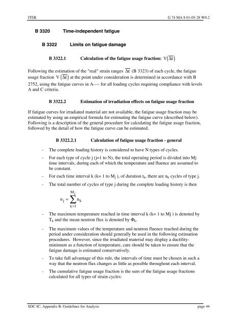 iter structural design criteria for in-vessel components (sdc-ic)