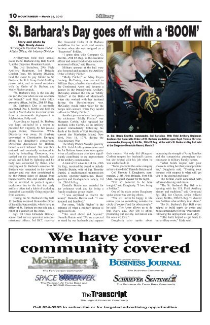 March 29, 2013 - Colorado Springs Military Newspaper Group