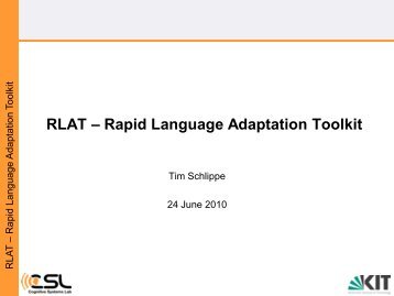 RLAT – Rapid Language Adaptation Toolkit