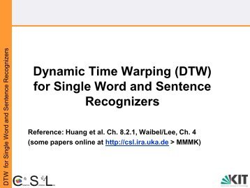 Dynamic Time Warping (DTW) for Single Word and Sentence ...