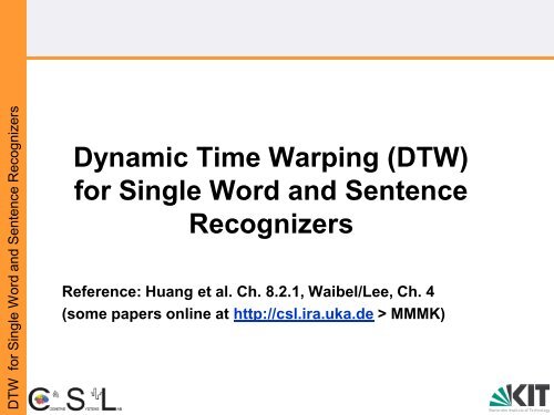 Dynamic Time Warping (DTW) for Single Word and Sentence ...