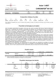 Acier 1.4057 CHRONIFER M-15X - Lamineries MATTHEY SA