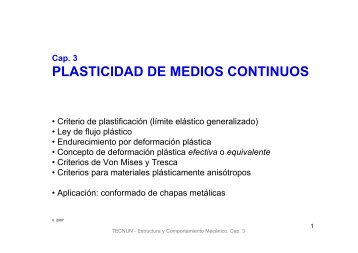 PLASTICIDAD DE MEDIOS CONTINUOS - Tecnun