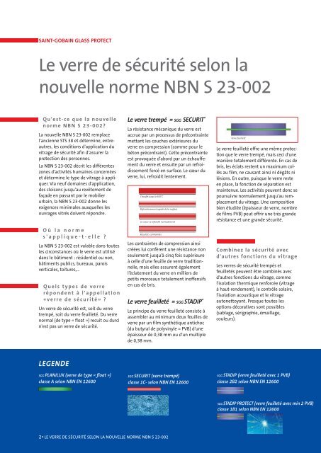 Le verre de sécurité selon la nouvelle NBN S 23-002 - Alustyl