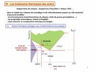 IX - Les traitements thermiques des aciers