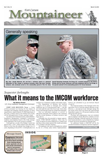 March 15, 2013 - Colorado Springs Military Newspaper Group