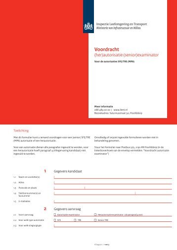 Voordracht (her)autorisatie (senior)examinator SFE/TRE - Inspectie ...