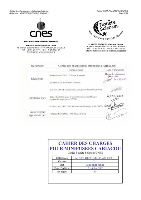 Télécharger Cahier des Charges minifusées Cariacou - Le Centre ...