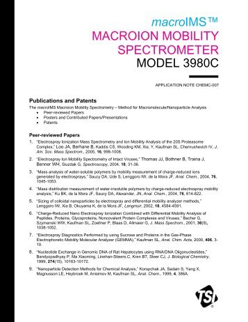 macroIMS Macroion Mobility Spectrometer Model 3980C Fitting - TSI