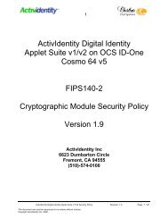 ActivIdentity Digital Identity Applet Suite v1/v2 on OCS ID-One ...