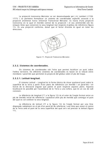 SIG relació traçat riu Llobregat amb època romana - Universitat ...