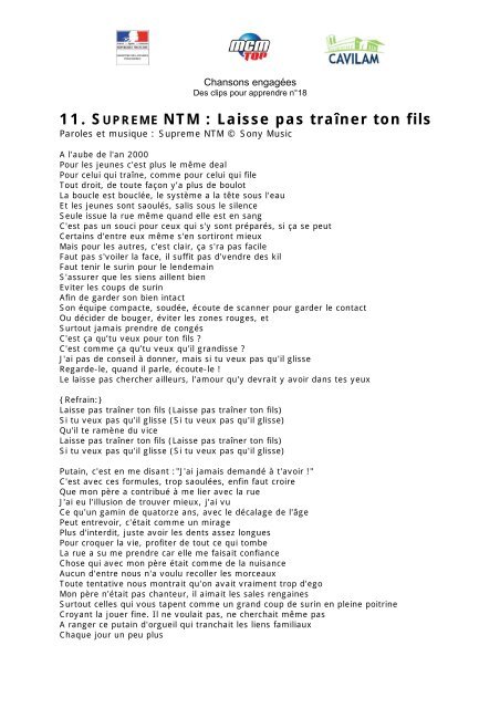 11 supreme ntm laisse pas trainer ton fils le plaisir d apprendre