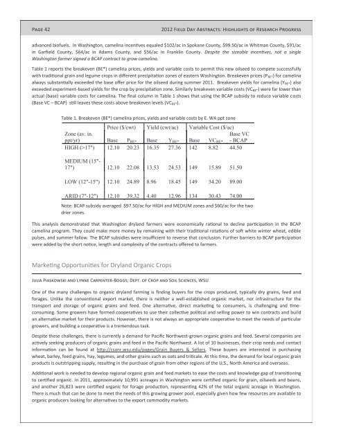 2012 Dryland Field Day Abstracts - Dept. of Crop and Soil Sciences ...