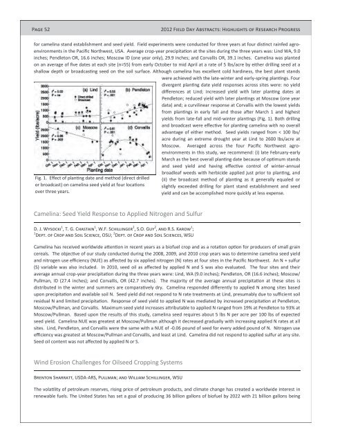 2012 Dryland Field Day Abstracts - Dept. of Crop and Soil Sciences ...