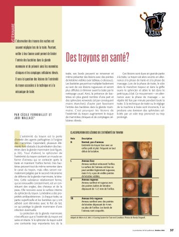 Des trayons en santé?