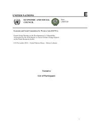 List of Participants - Economic and Social Commission for Western ...