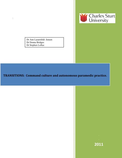 Command culture and autonomous paramedic practice.