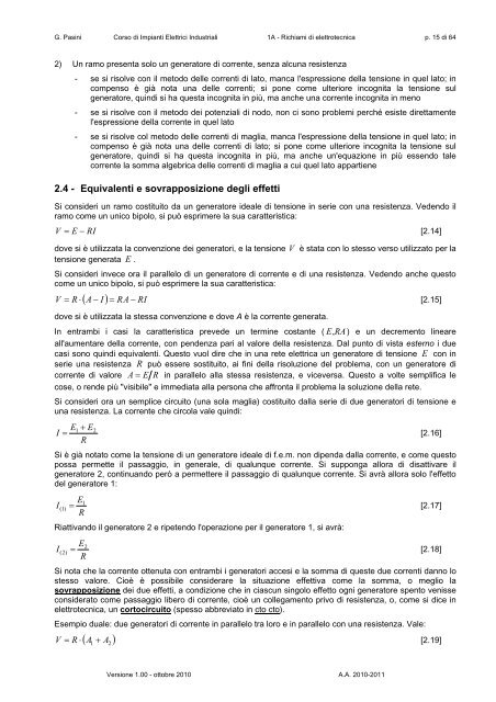 Dispensa I - Università degli Studi di Pavia