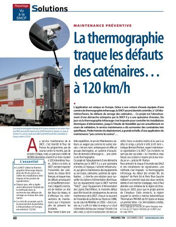 La thermographie traque les défauts des caténaires ... - Mesures