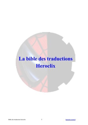 La bible des traductions Heroclix V10