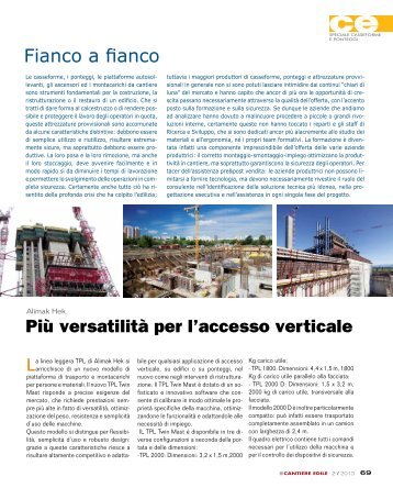 Fianco a fianco Più versatilità per l'accesso verticale - Edizioni PEI