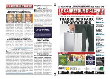 TRAQUE DES FAUX IMPORTATEURS - Le Carrefour d'Algérie
