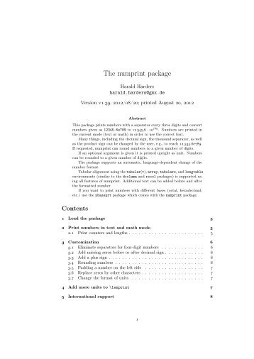 The numprint package - CTAN