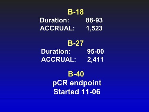 Preoperative Chemotherapy, NSABP Protocols B-18 and B-27: an ...