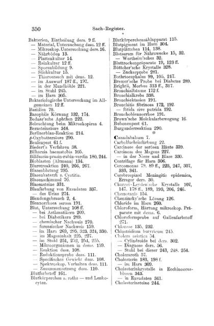 I. Pflanzliche und thierische Parasiten.