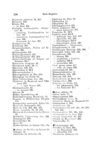 I. Pflanzliche und thierische Parasiten.