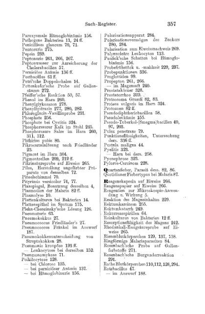 I. Pflanzliche und thierische Parasiten.