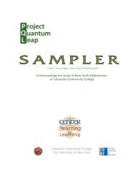 sampler - Center for Teaching and Learning - LaGuardia Community ...