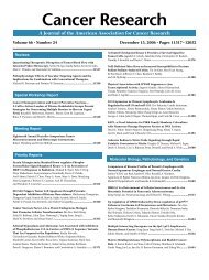 TOC (PDF) - Cancer Research - Aacrjournals.org