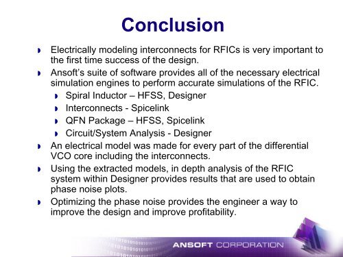 Presentation - Modeling and Analysis of  Interconnects for RFIC