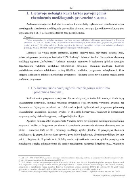 Neišnaudojamos galimybės apsaugoti vandens aplinką nuo taršos ...