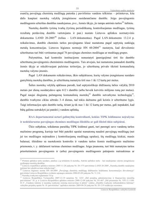 Neišnaudojamos galimybės apsaugoti vandens aplinką nuo taršos ...