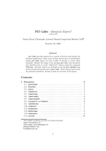 PST-Labo - chemical objects - BaKoMa TeX