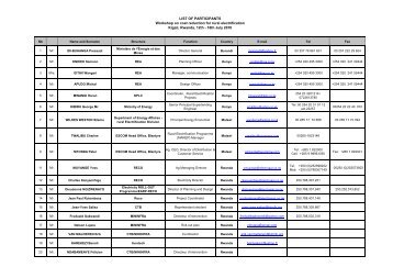 LIST OF PARTICIPANTS Workshop on cost reduction for ... - PACEAA