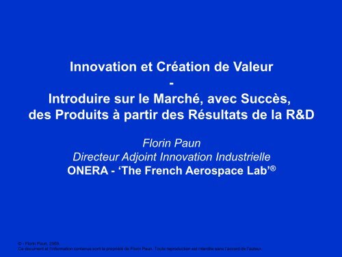 Innovation et création de valeur - EdF R&D