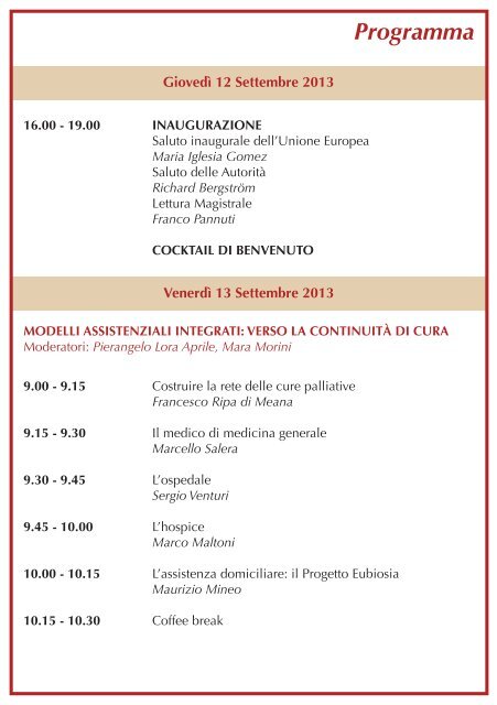 Programma dell'evento - Sipo