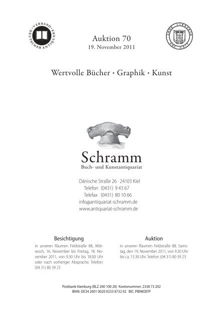 Schramm - Antiquariat und Auktionshaus Schramm, Kiel
